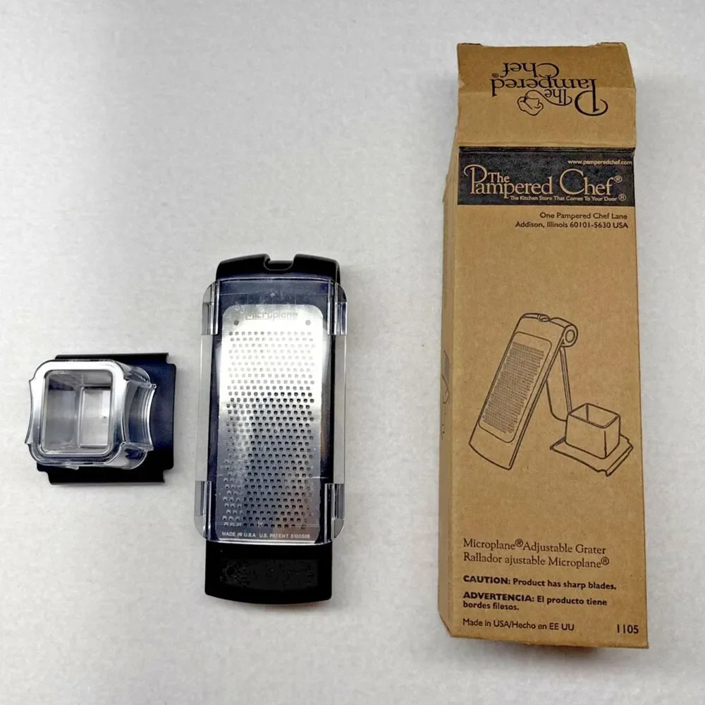 Pampered Chef Microplane Adjustable Grater #1105 USA Stainless Steel